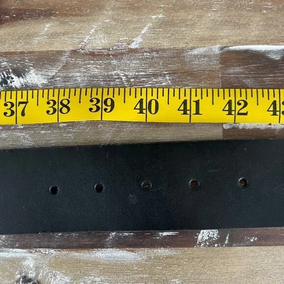 Coldwater Creek Womens Genuine Leather Belt Size L Black Embroidered Western Boh - Picture 3 of 11